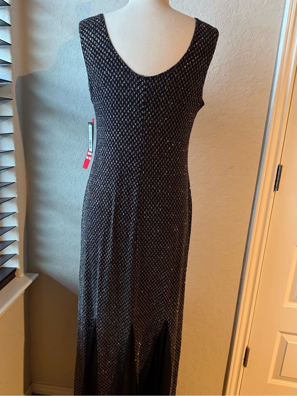 Black Patterned Sleeveless Maxi Dress
